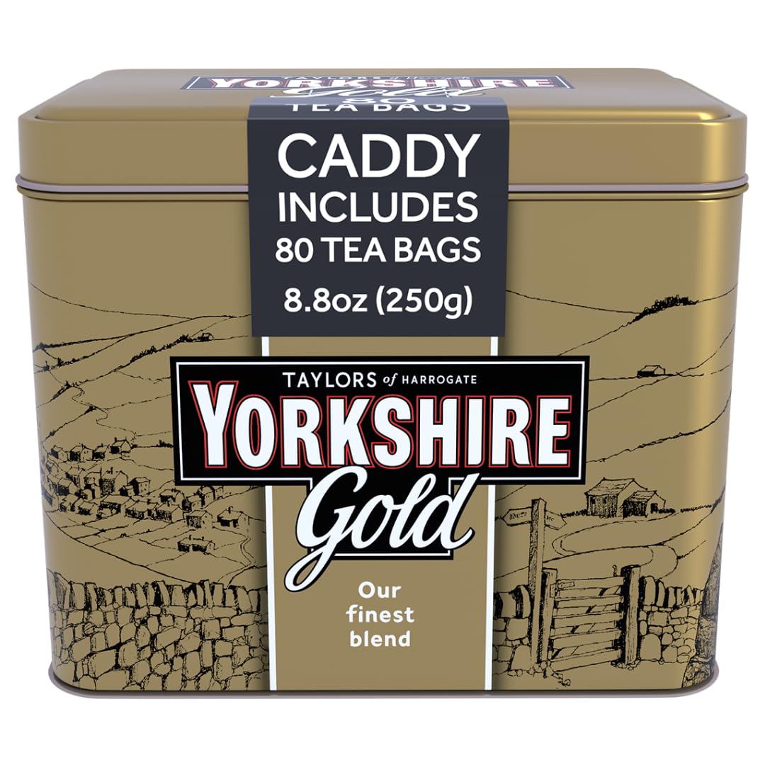 Taylors of Harrogate Yorkshire Gold Tin 80 Teabags Packaging may
